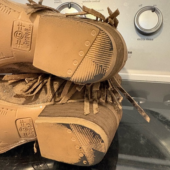 Circle G by Corral Studded Fringe Leather Ankle Boots - Brown - Picture 11 of 11